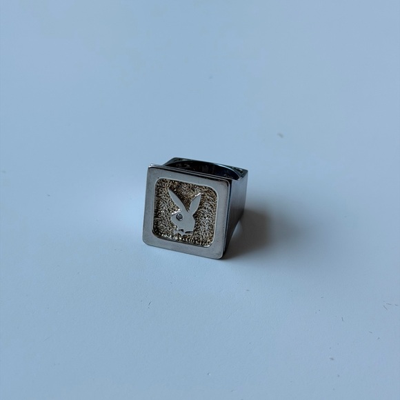 PLAYBOY Vintage Silver Men's Ring with Iconic Logo - Picture 3 of 10